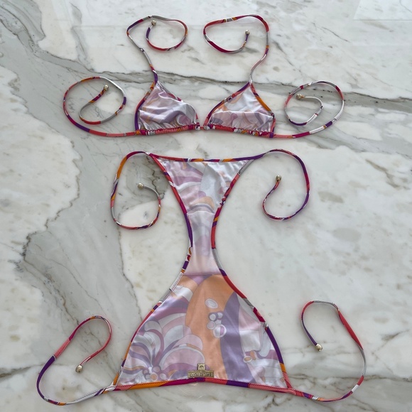 EMILIO PUCCI PINK MULTI BIKINI SIZE IT 42 / US 8 - Picture 12 of 16